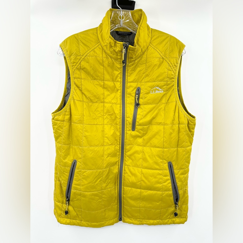 L.L. Bean Men's PrimaLoft‎ Packaway Vest Yellow/Green Size Medium